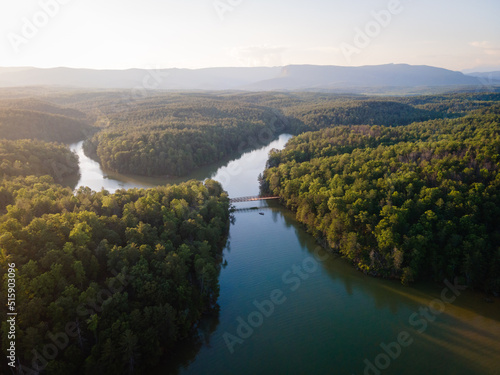 Obraz na płótnie Golden Hour at Lake James in Western North Carolina