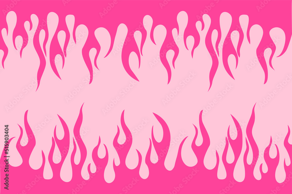 Retro fire girlish fiery background 70s 80s.