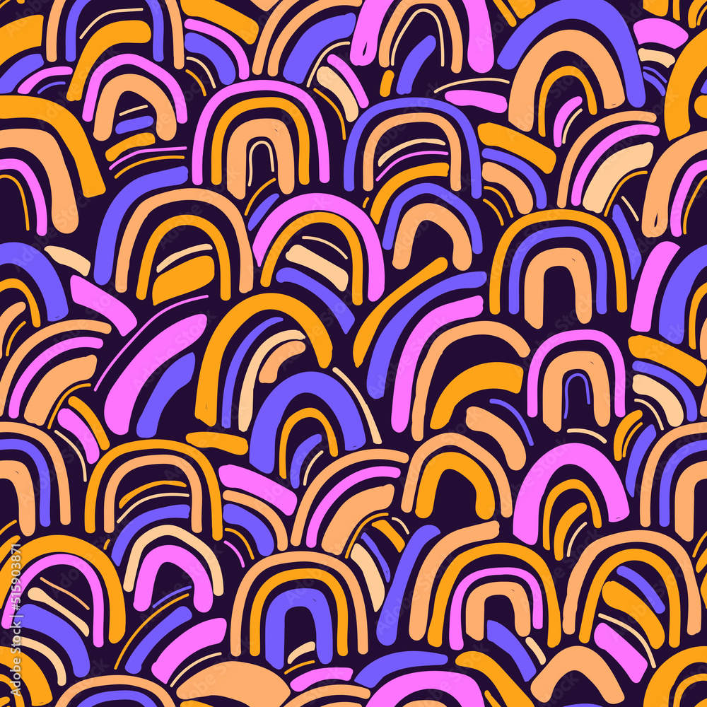 Seamless background with organic rainbows. Seamless background with organic rainbows.