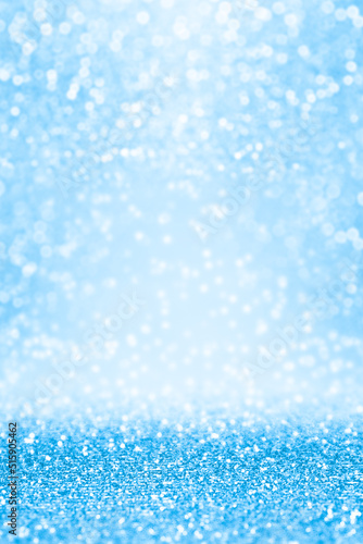 Fototapeta Blue summer pool party water background or Cinderella birthday invitation glitte