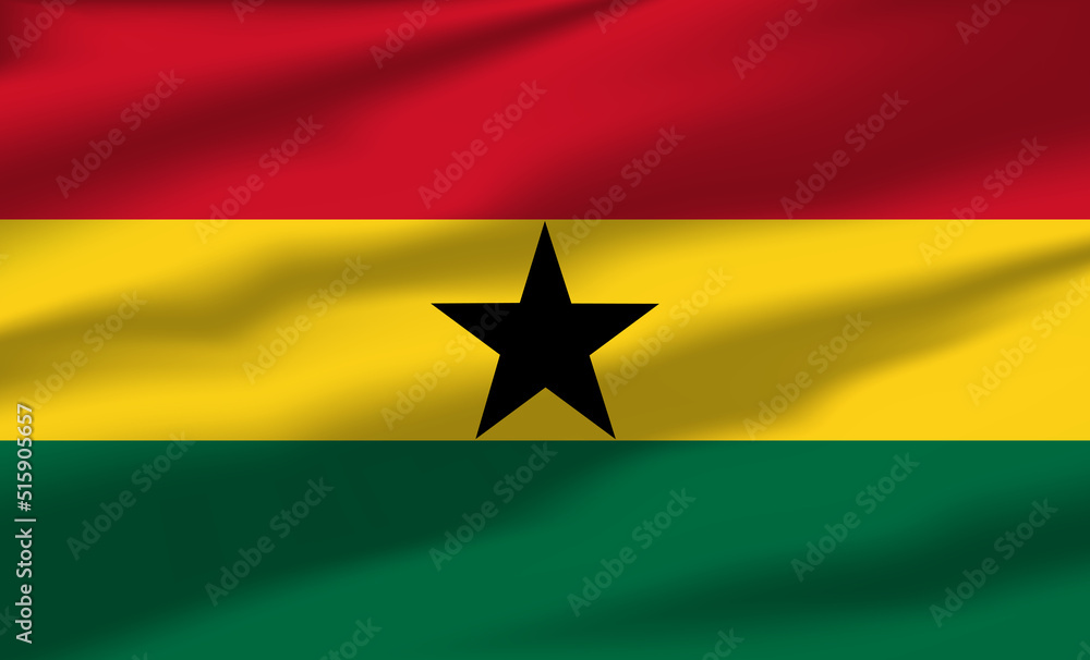 Vector Ghana Flag Waving Realistic Flowing Flags Vector Ghana Flag Waving Realistic Flowing Flags