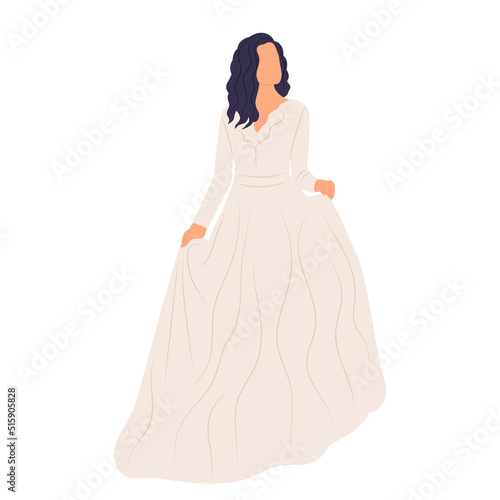 bride in flat style,  vector