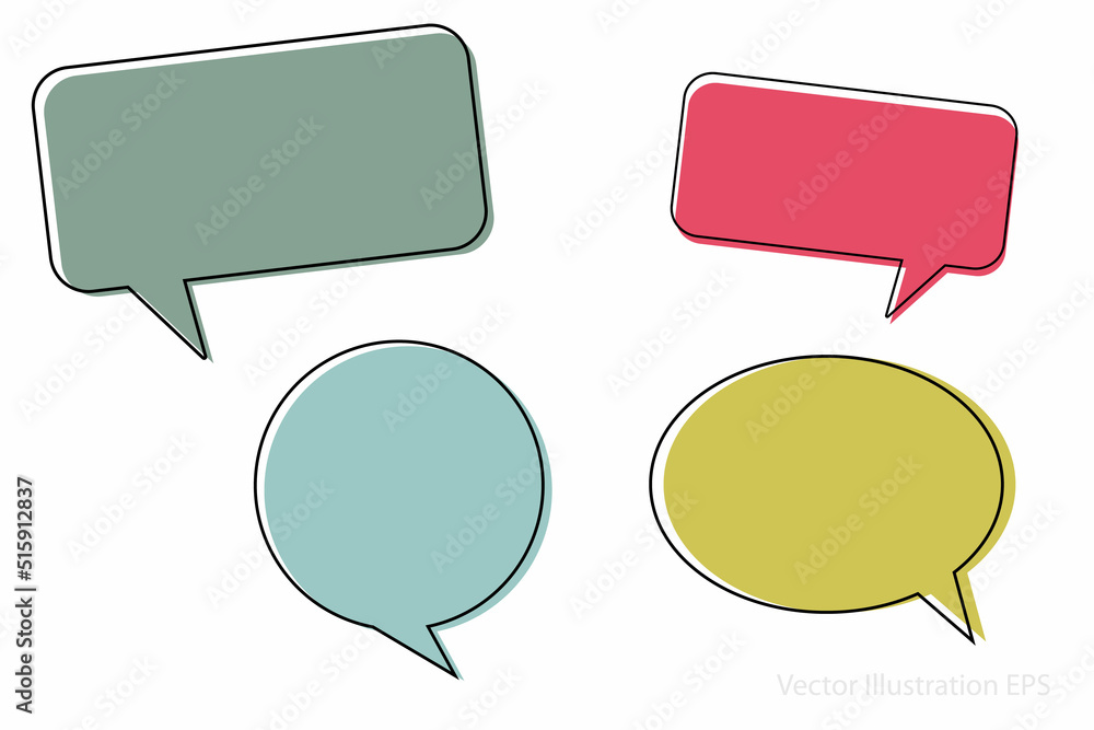 different speech bubbles in trend colors from 2022 and various shapes. vector illustration different speech bubbles in trend colors from 2022 and various shapes. vector illustration