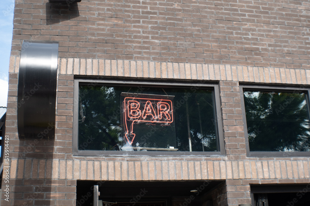 Bar Sign in Window Bar Sign in Window