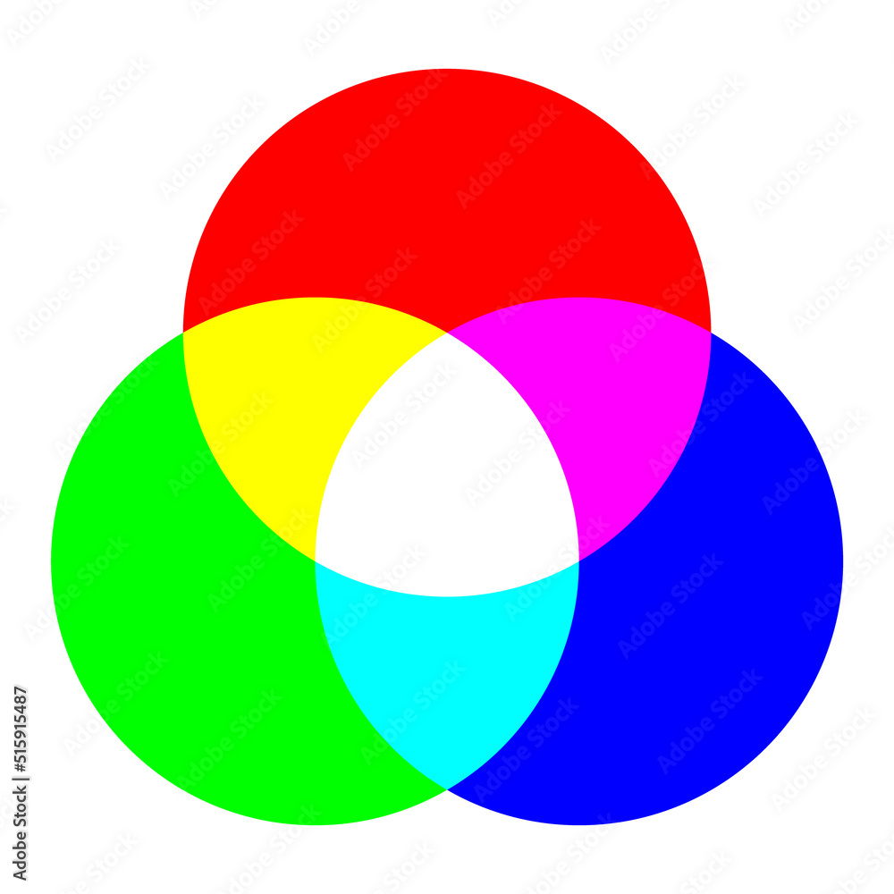 RGB color filter color accurate diagram vector for photo editing apps
