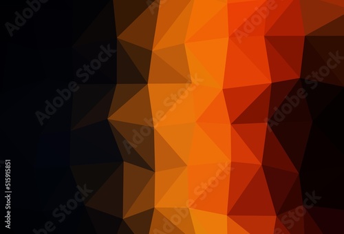 Dark Orange vector abstract mosaic background.