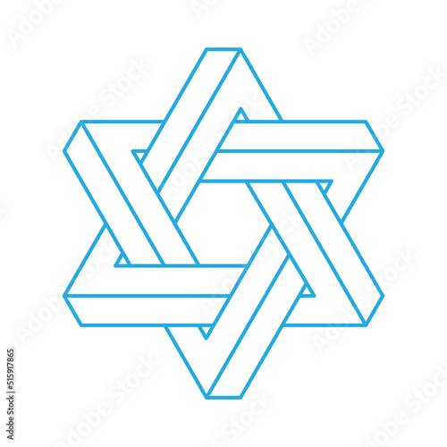 Star of David, isolated on white background. Vector illustration.