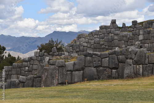 The magnificent ruins of Saqsaywaman Inca Temple above Cusco in Peru