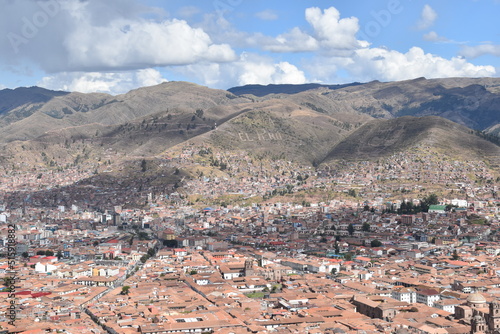 The view over Cusco from the Old Incan ruins of Saqsaywaman in Peru © ChrisOvergaard