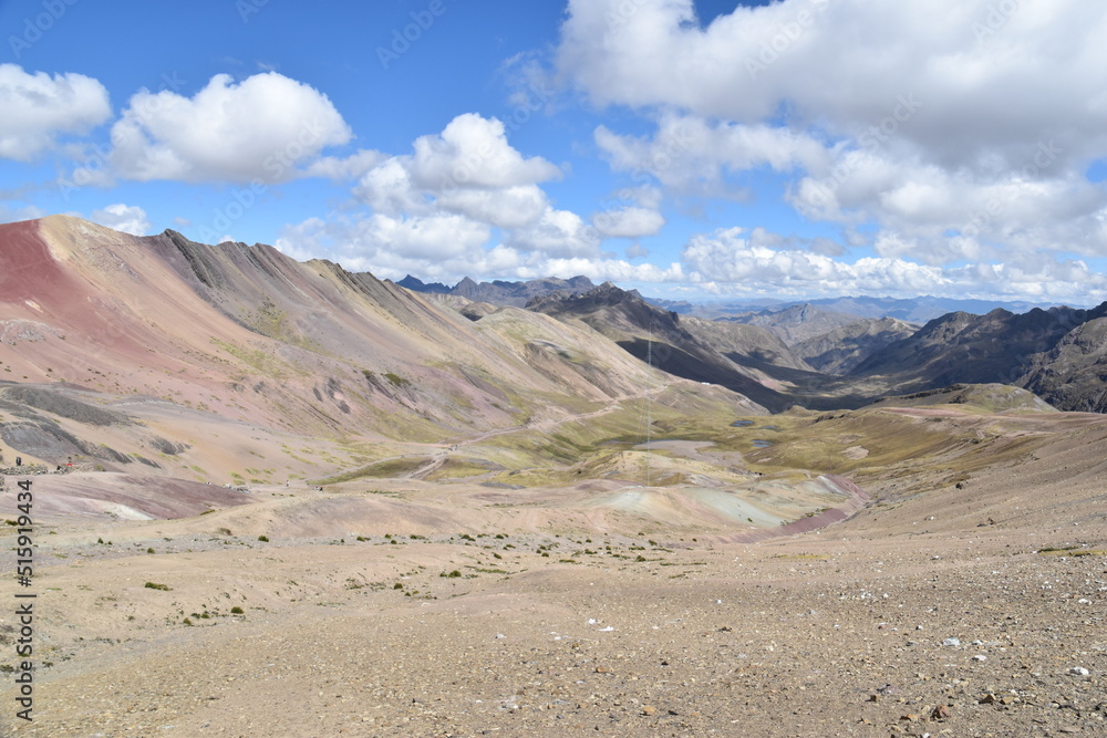 Rainbow Mountain Vinicunca (Montana de siete colores) and the valleys and landscapes around it in Peru Rainbow Mountain Vinicunca (Montana de siete colores) and the valleys and landscapes around it in Peru