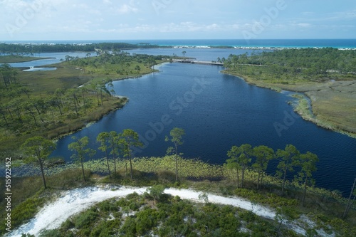 An Aerial View of the Lake Loop Trail at Grayton Beach State Park and Western Lake - Grayton Beach, Florida