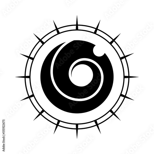 Evil Seeing eye symbol. Occult mystic emblem, graphic design tattoo. Esoteric sign alchemy, providence sight