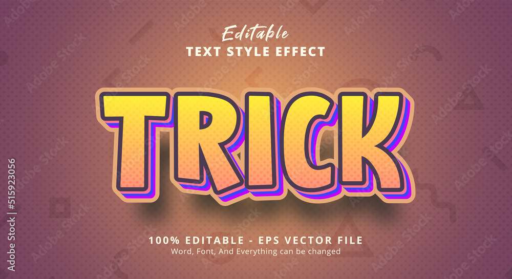 Trick Text Style Effect, Editable Text Effect