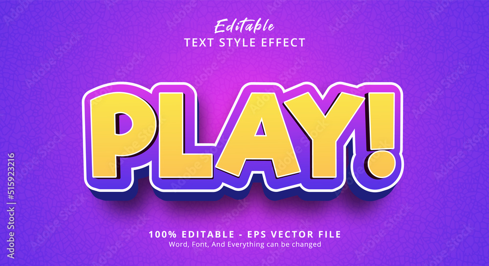 Play! Text Style Effect, Editable Text Effect