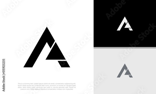 Initials A logo design. Initial Letter Logo. Innovative high tech logo template. 