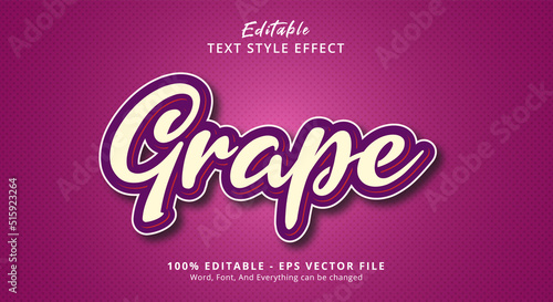 Grape Text Style Effect, Editable Text Effect