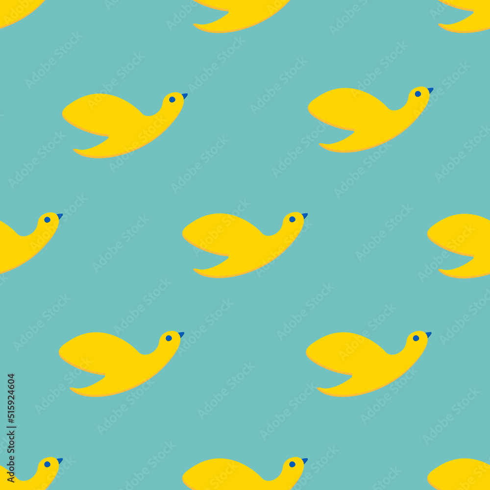 Fototapeta premium Yellow birds flying up