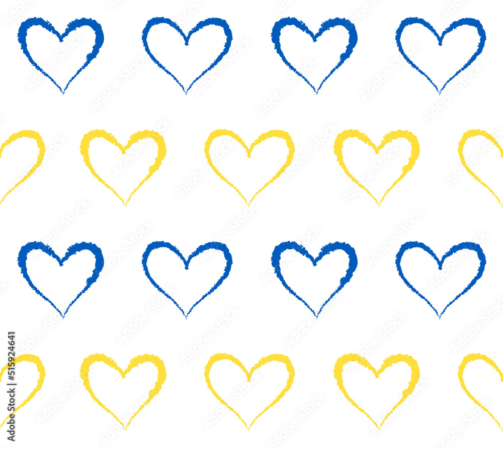 Blue and yellow hearts
