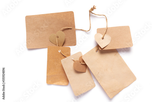 Paper tag price collection isolated at white background. Cardboard price tag label