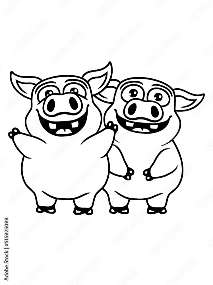 Naklejka premium Freunde Team lustige Schweine