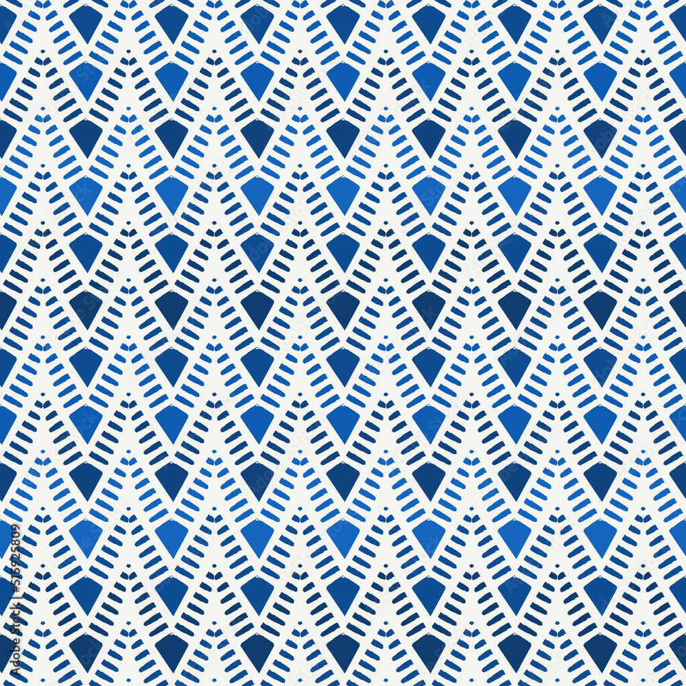 Fototapeta premium Ethnic seamless pattern. Freehand horizontal zigzag chevron stripes print. Boho chic, indigenous, tribal background