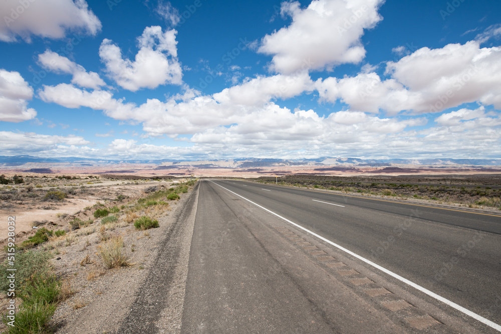Open desert highway in Utah