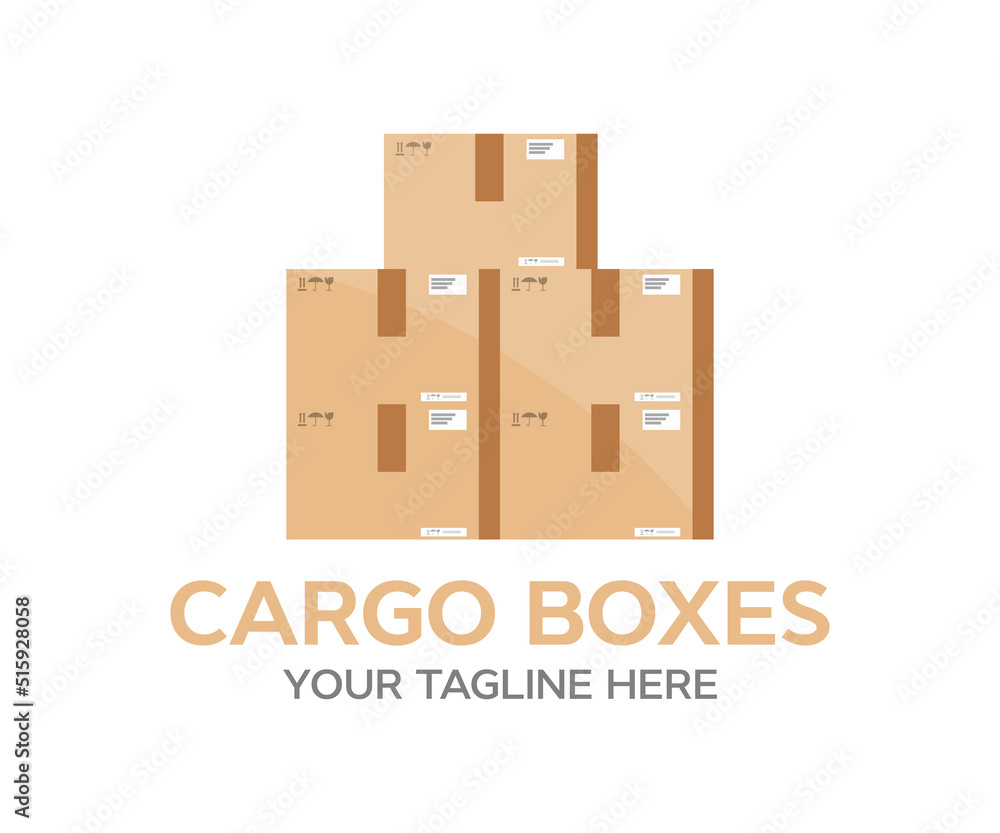 Heap of cardboard boxes logo design. Delivery cargo box with fragile care sign symbol, handling with care, protection from water rain vector design and illustration.
Heap of cardboard boxes logo design. Delivery cargo box with fragile care sign symbol, handling with care, protection from water rain vector design and illustration.