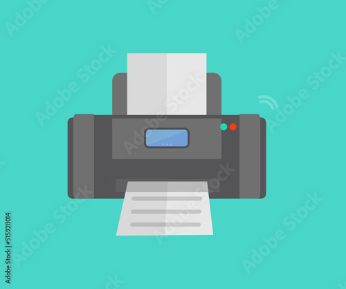 Printer and scanner, printer scanner laser office logo design. Multifunction printer printing paper documents. Printer and copier machine for office work. vector design and illustration.
