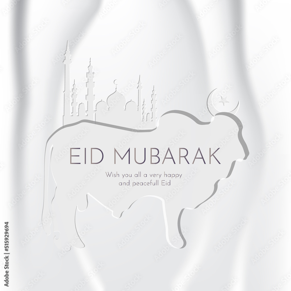 Obraz premium Eid al adha islamic festival greeting eid mubarak social media design vector
