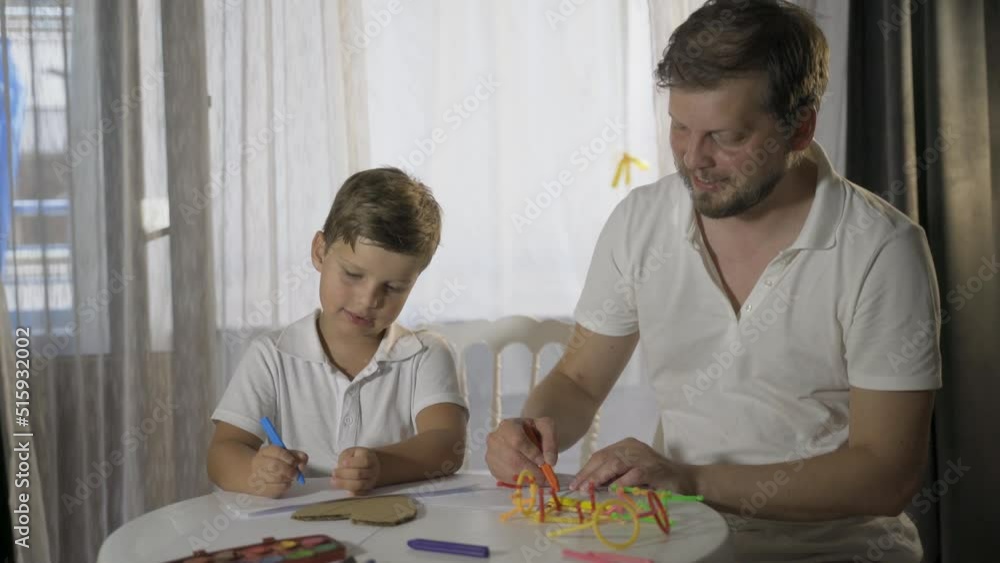 fathers day, Happy family adult parent dad and small son having fun at home fathers day, Happy family adult parent dad and small son having fun at home