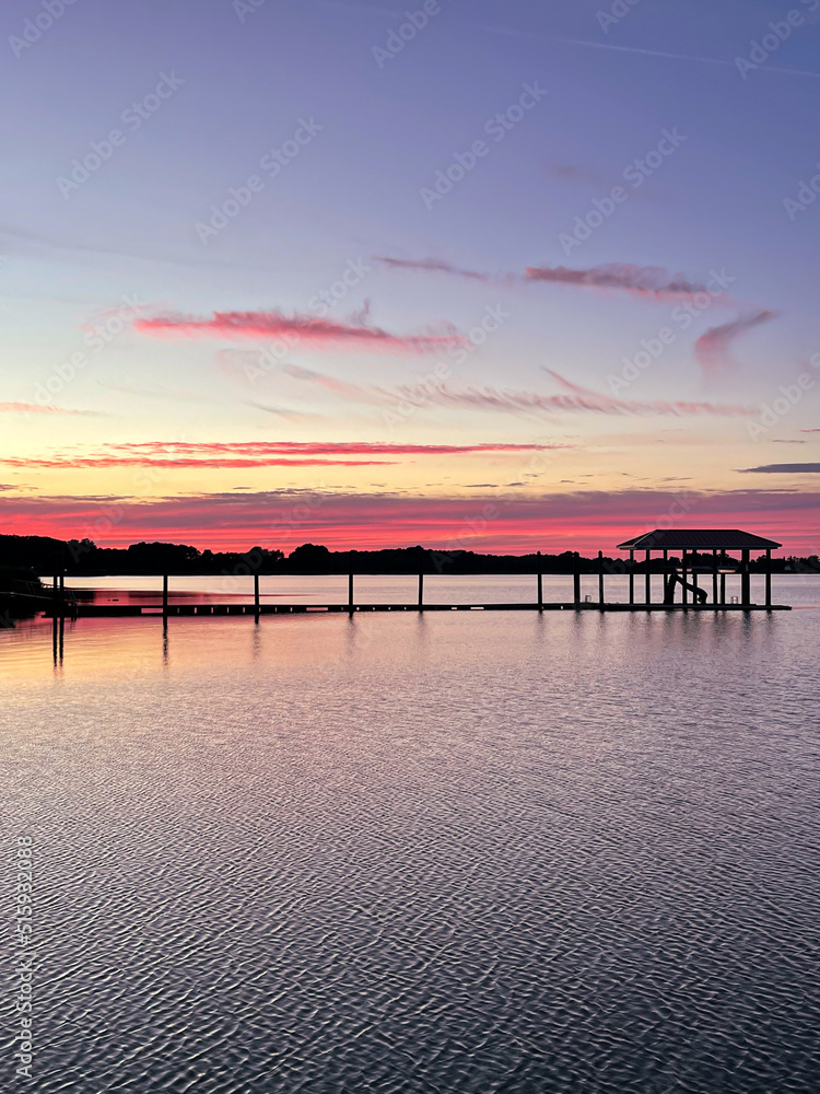 Sunset on the Rappahannock River in Tappahannock Virginia USA