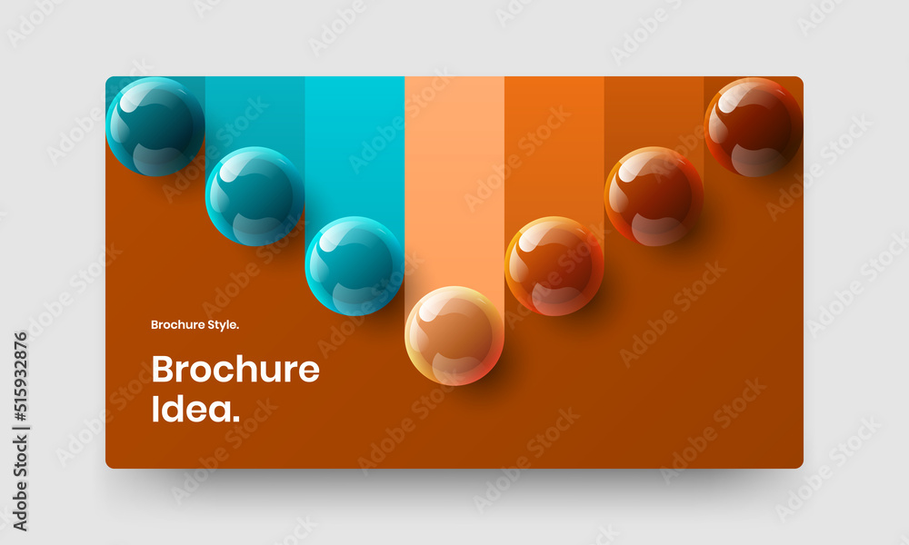 Creative realistic balls cover illustration. Bright corporate identity design vector concept.