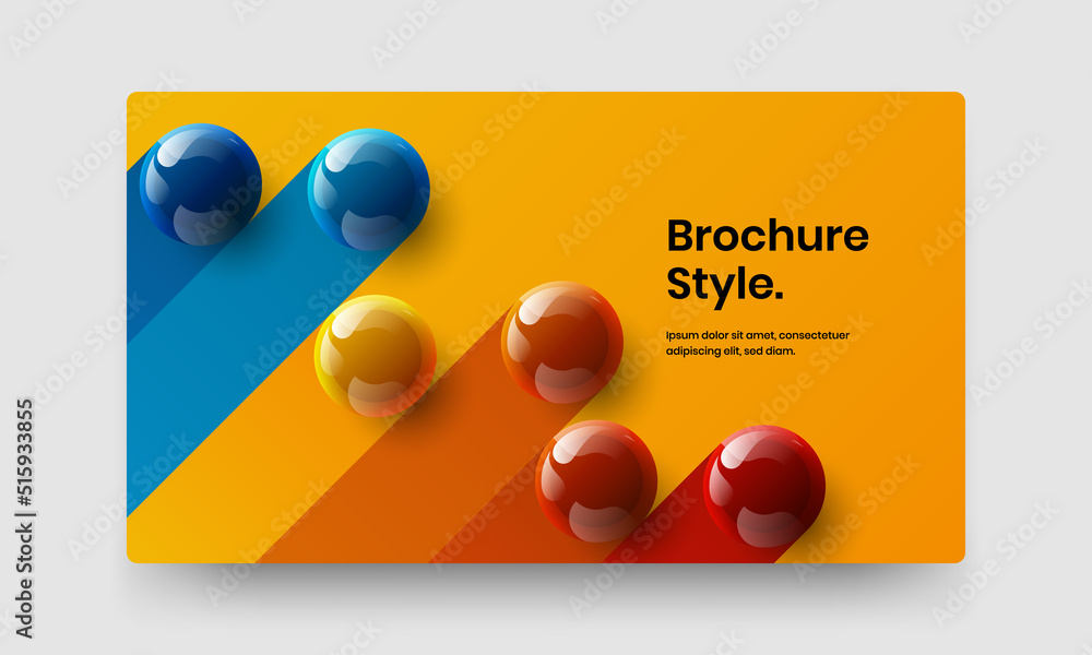 Amazing web banner vector design concept. Colorful 3D spheres booklet template.