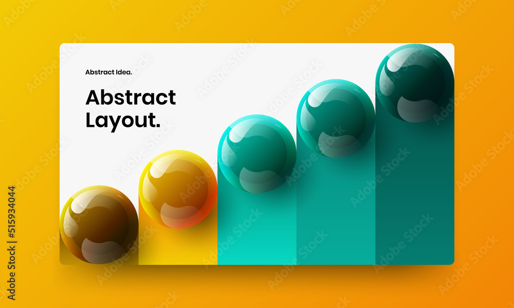 Original website design vector concept. Vivid 3D balls site template.