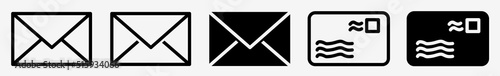 Postcard Mail Icon Envelope Mail Postcard Set | Mails Icon Postal Card Vector Postage Illustration Logo | Mail Postcard Icon Mail Isolated Postcard Collection