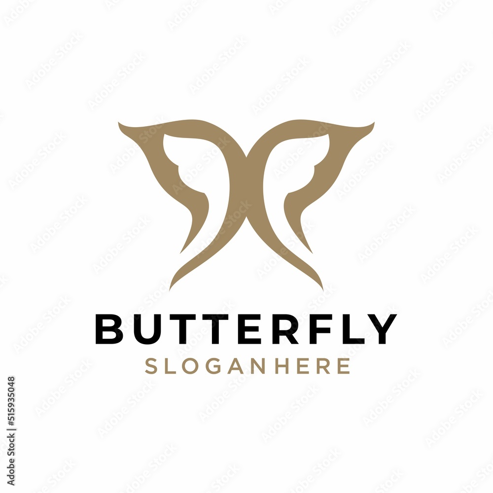 abstract butterfly insect logo design. vector element illustration