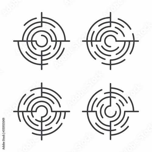 Target icon set vector design element