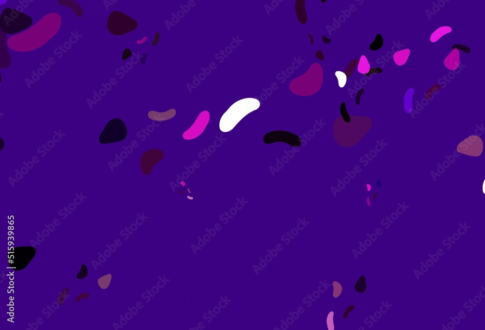 Light Purple vector pattern with chaotic shapes. Light Purple vector pattern with chaotic shapes.