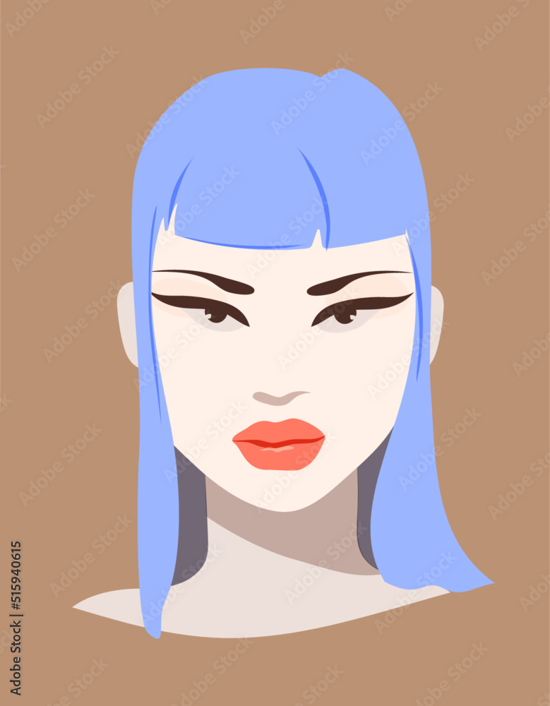 Fashionable woman vector portrait
Fashionable woman vector portrait