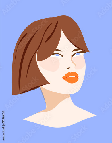 Fashionable woman vector portrait 
