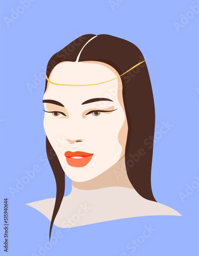 Fashionable woman vector portrait 
