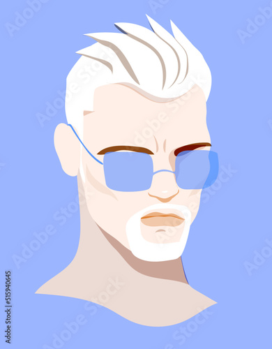 Fashionable man vector portrait 
