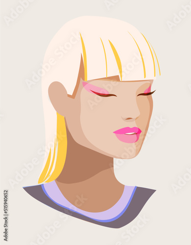 Fashionable woman vector portrait 
