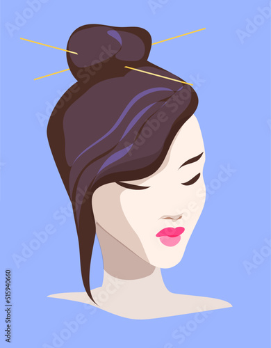 Fashionable woman vector portrait 
