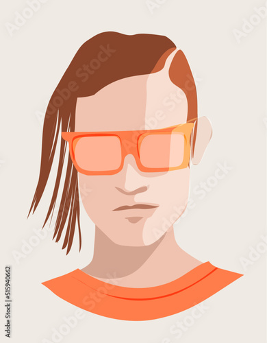 Fashionable man vector portrait 
