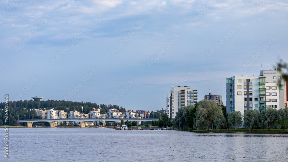 Residential buildings on waterfront properties in Jyväskylä