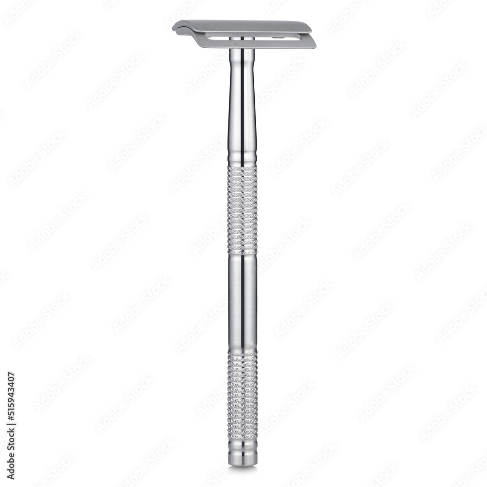 metal razor on white background metal razor on white background