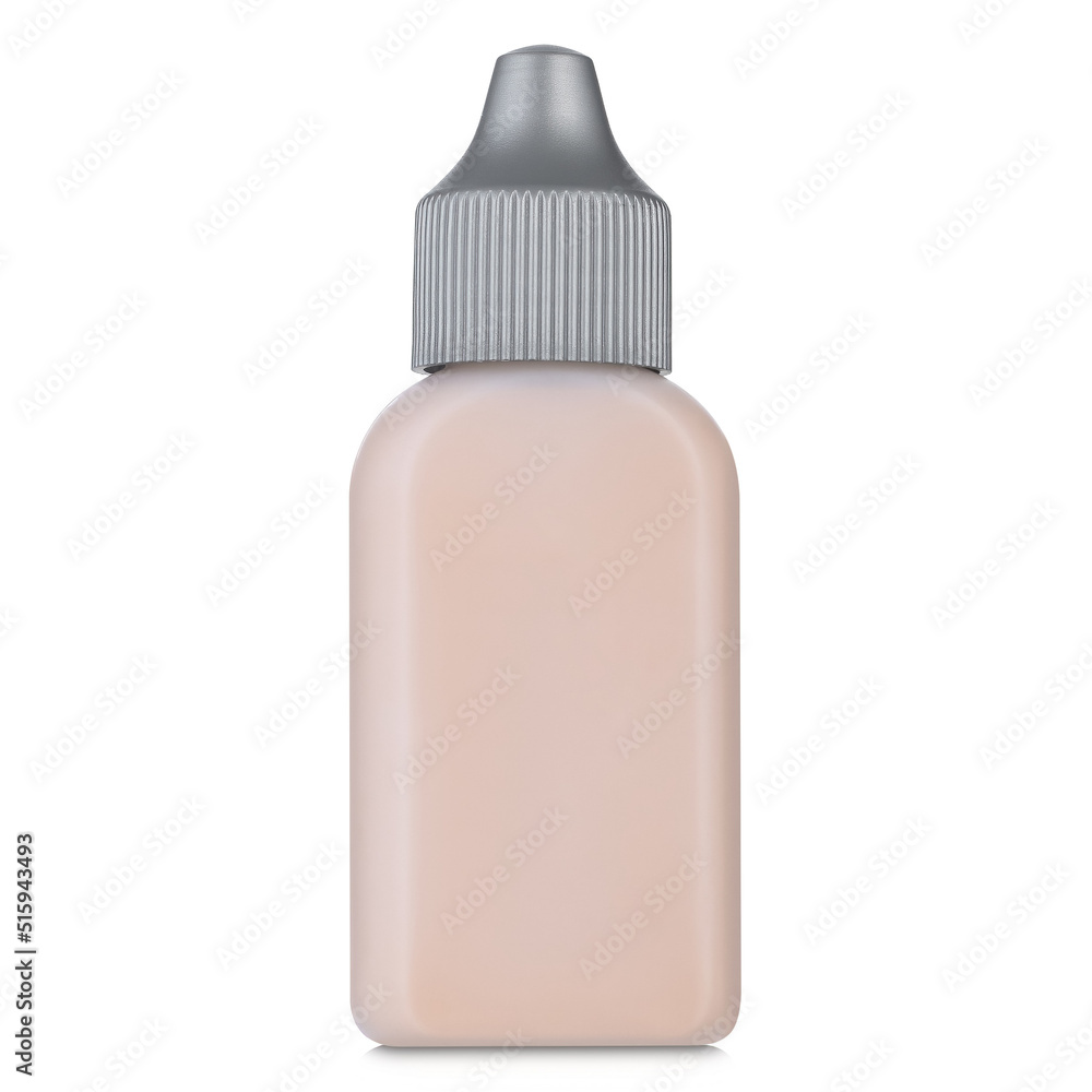 Beige bottle with a cap, a mock-up for cosmetic products, for food, for any liquids Beige bottle with a cap, a mock-up for cosmetic products, for food, for any liquids