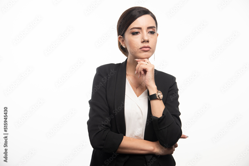 Young businesswoman posing on white background Young businesswoman posing on white background
