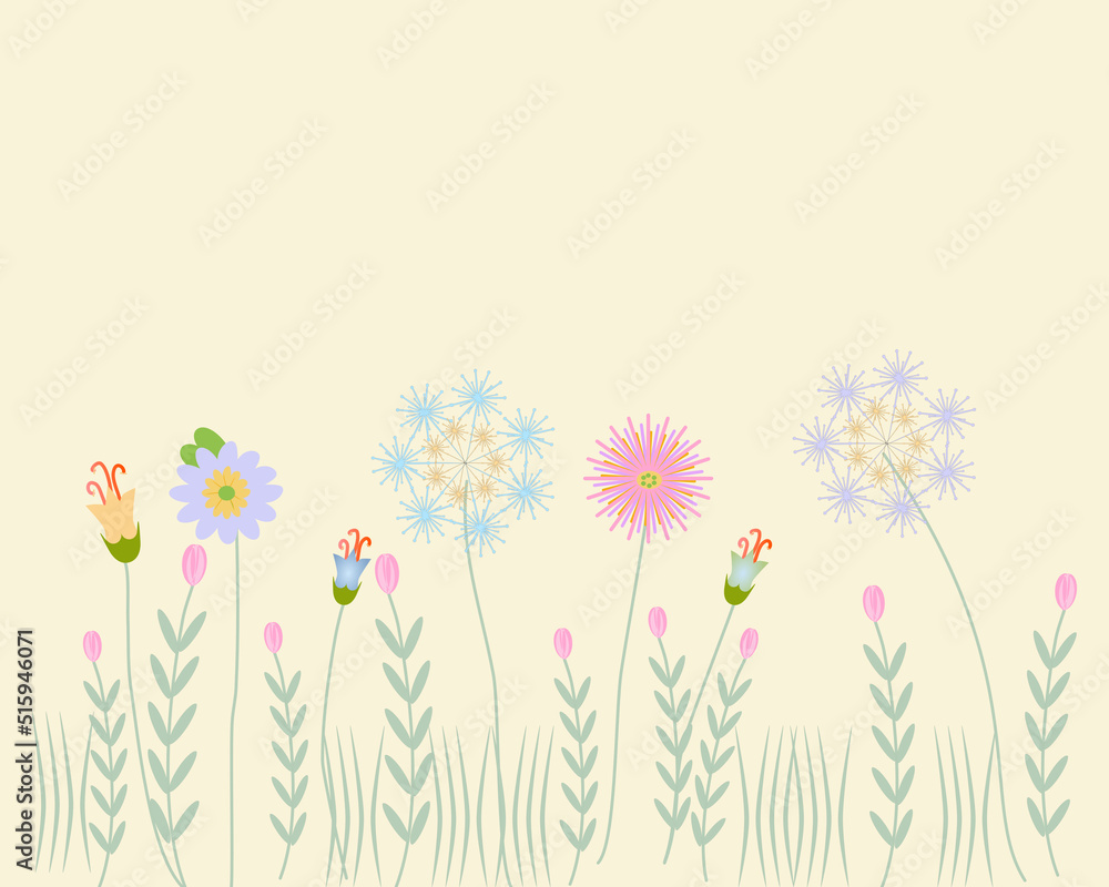 Flower and leaves background